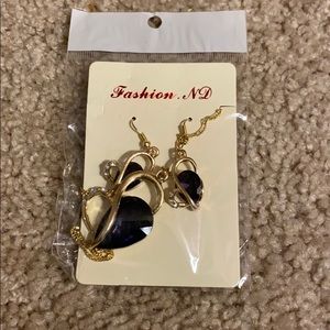 Purple necklace &earring set